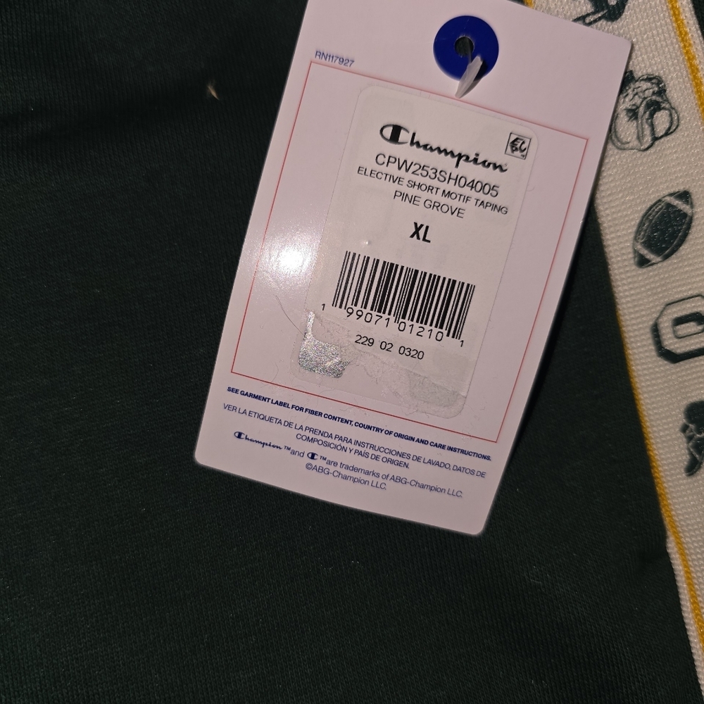 Champion Women's Dark Green Athletic Shorts with Logo Tape, Multiple Sizes, NWT! - Picture 3 of 4